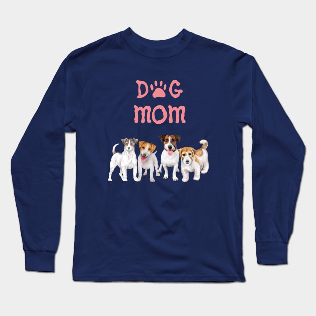 Jack Russell Terrier Dog Mom Long Sleeve T-Shirt by Dreamy Feminine